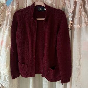 Vintage LeRoy open cardigan burgundy size Medium